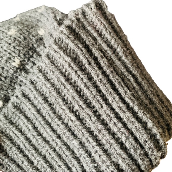 Talbots Front Zip Women’s Cardigan Grey Cream Size XL Cotton Wool With Pockets - Picture 7 of 16